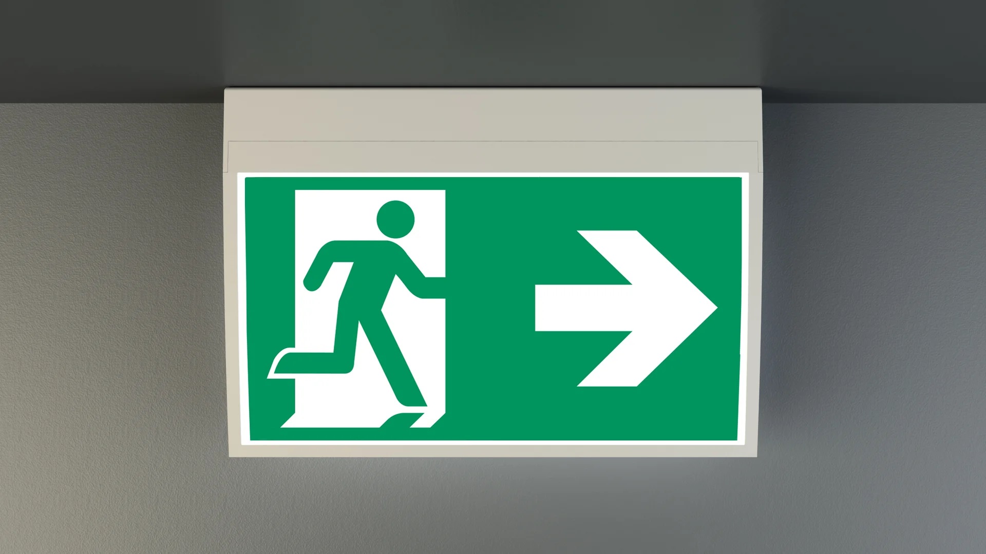 Universal 8h 230V 24m LED Notbeleuchtung KMU mit Selbsttest RAL 9003