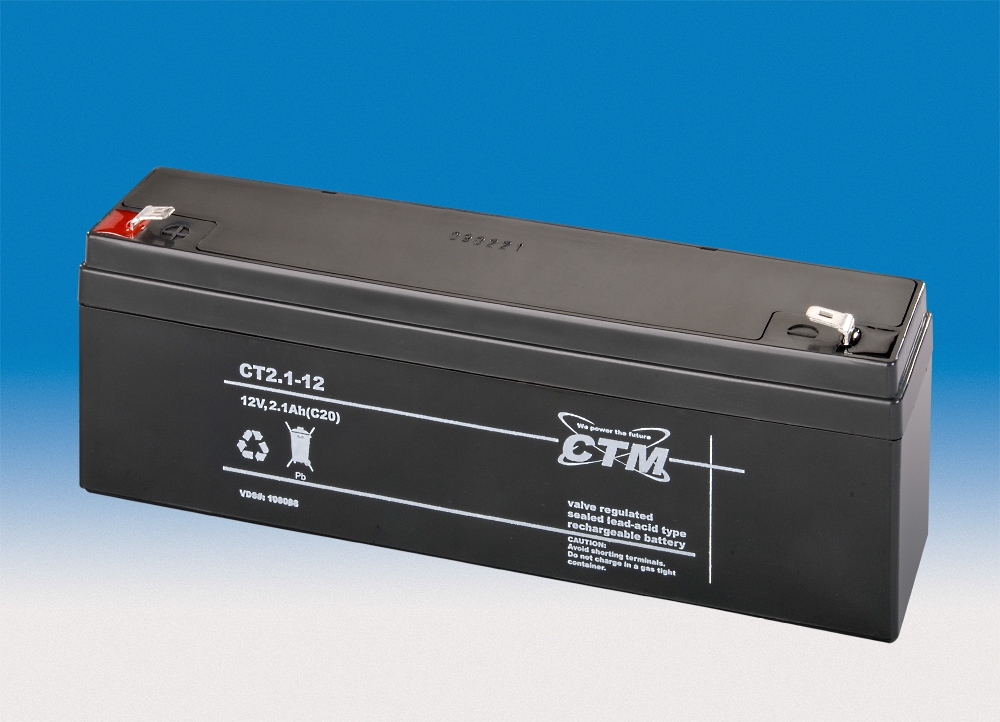 CTM CT 2.1-12 VdS AGM Blei Batterie | 2,1 Ah - 12 V