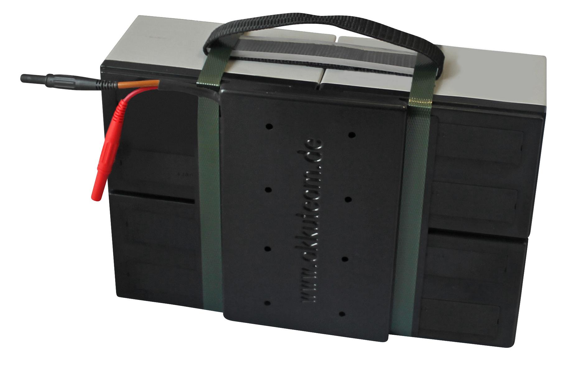 Akku / Batterie Block für MZ Charly 2 (II) Elektroroller | Rot / Schwarzer Stecker 24 V / 24 Ah